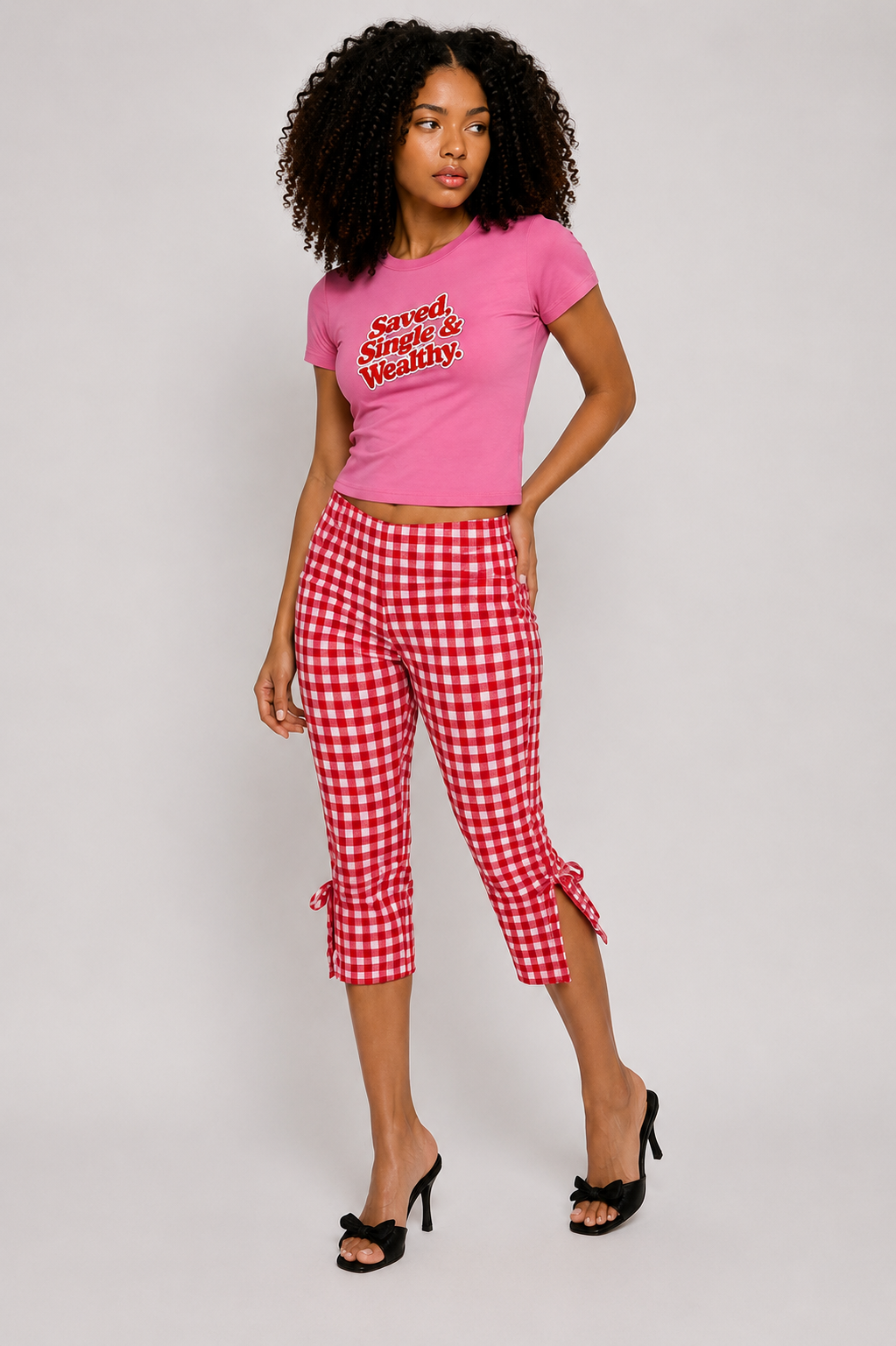 Pink Saved, Single & Wealthy Tee