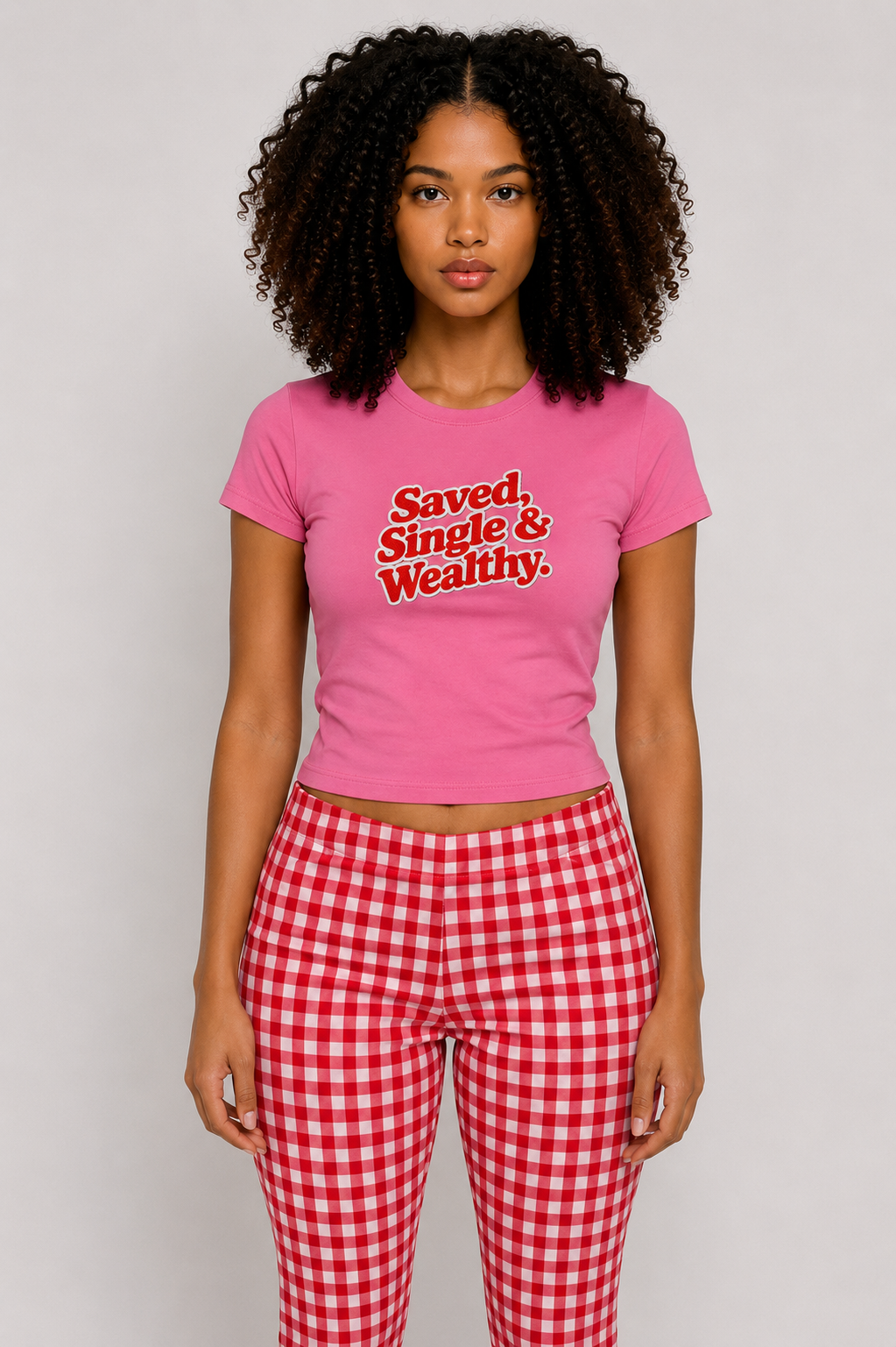 Pink Saved, Single & Wealthy Tee