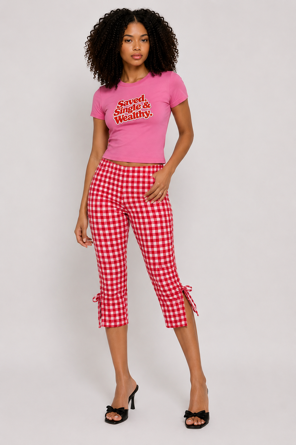 Pink Saved, Single & Wealthy Tee